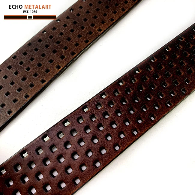 Casual belt with holes in 40mm for men belt genuine leather