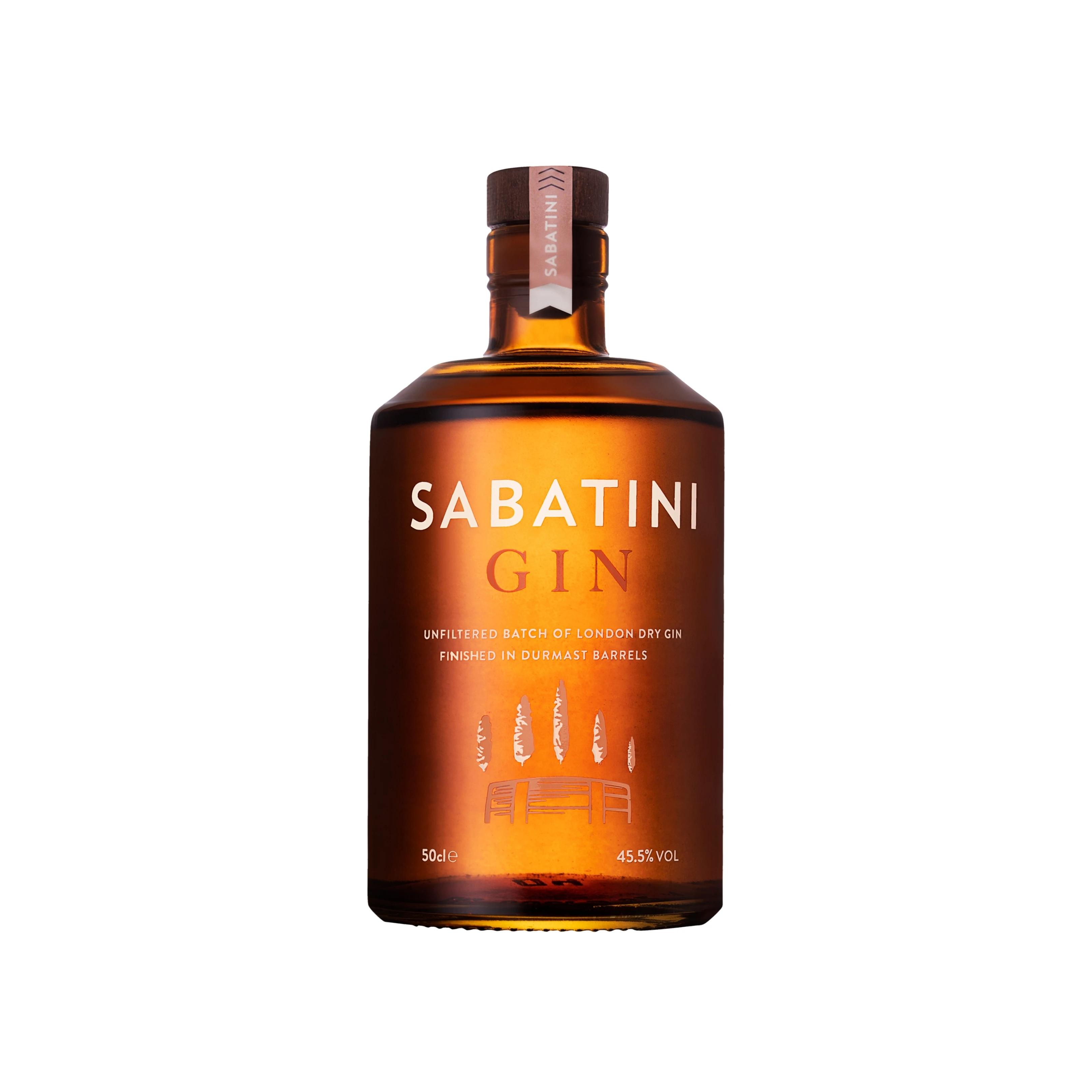 Premium london dry gin finished in Charonnay barrel Sabatini Gin 500 ml - Made