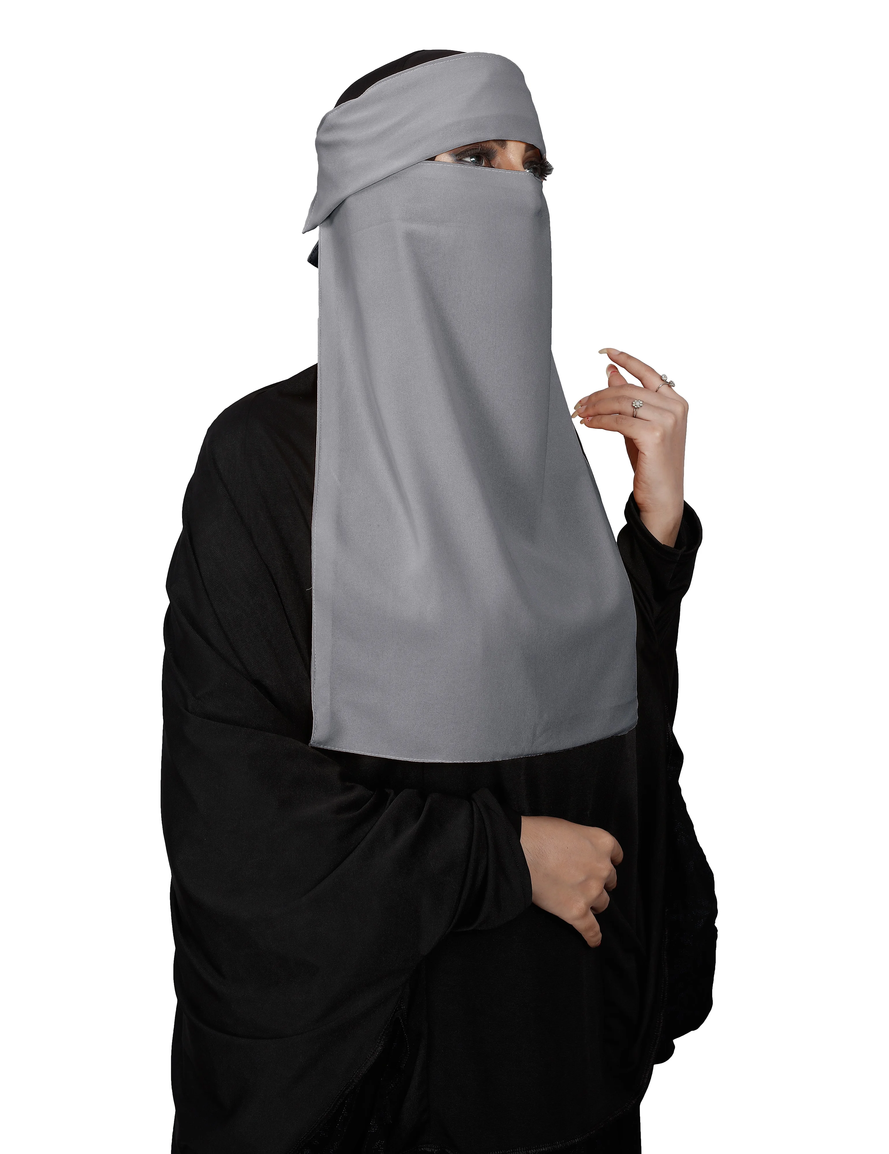 Bubble Georgette Occasion Wear Plain Single Layer Veil Nosepiece