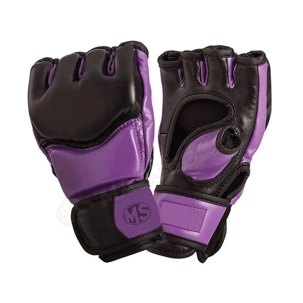 Half Fingers Leather Mens Boxing MMA Gloves for Training