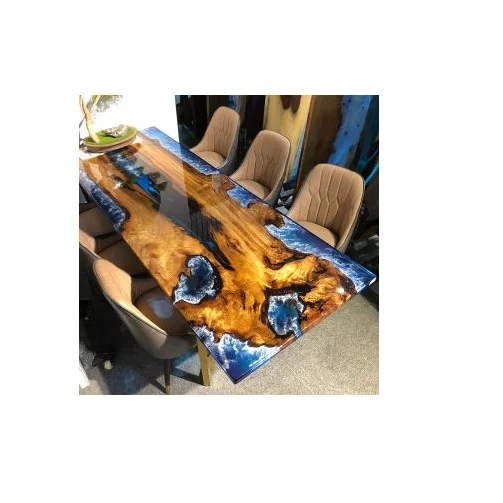 Высококачественный обеденный стол из эпоксидной смолы дерева акации
