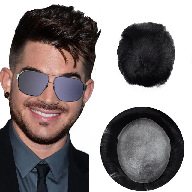 
0.03mm/0.05mm Poly Skin Base Toupee Hair Replacement Thin Skin Human Hair Toupee For Mens 