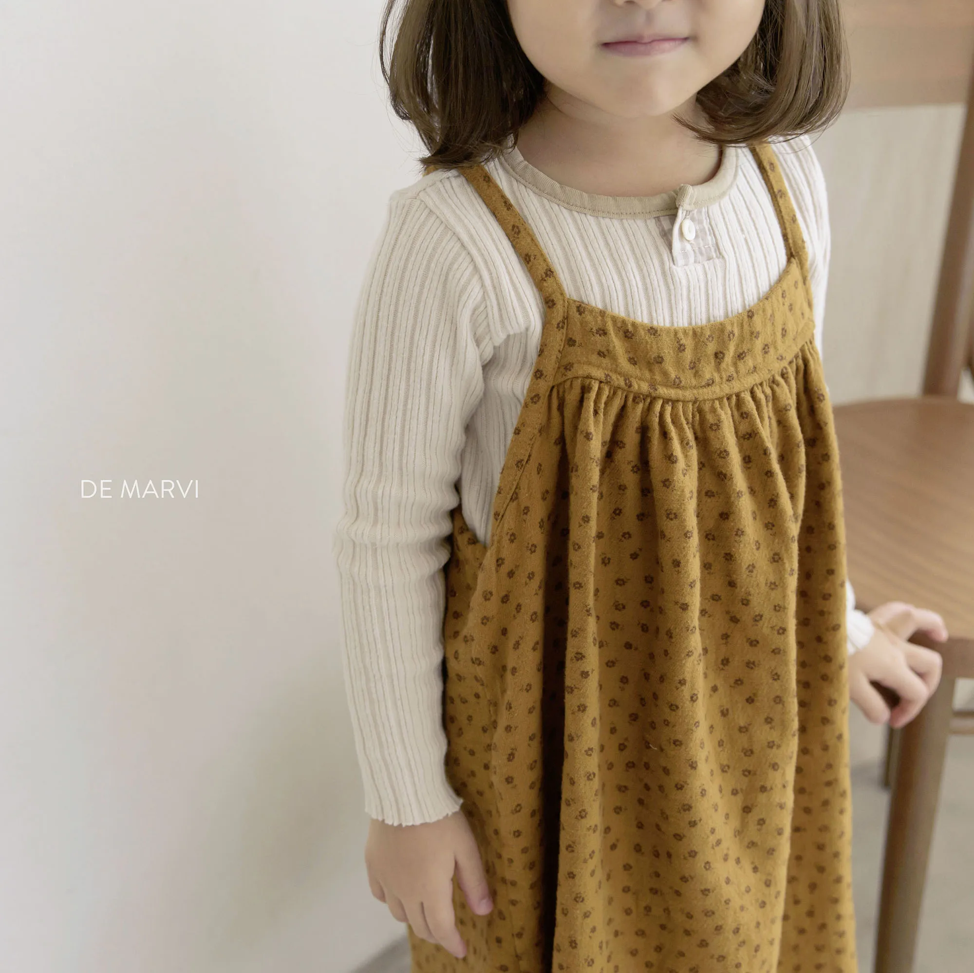 DE MARVI Kids Toddler Sleeveless Flower pattern Dress Girls Layered Dresses Fashion Clothing OEM Wholesale MADE IN KOREA