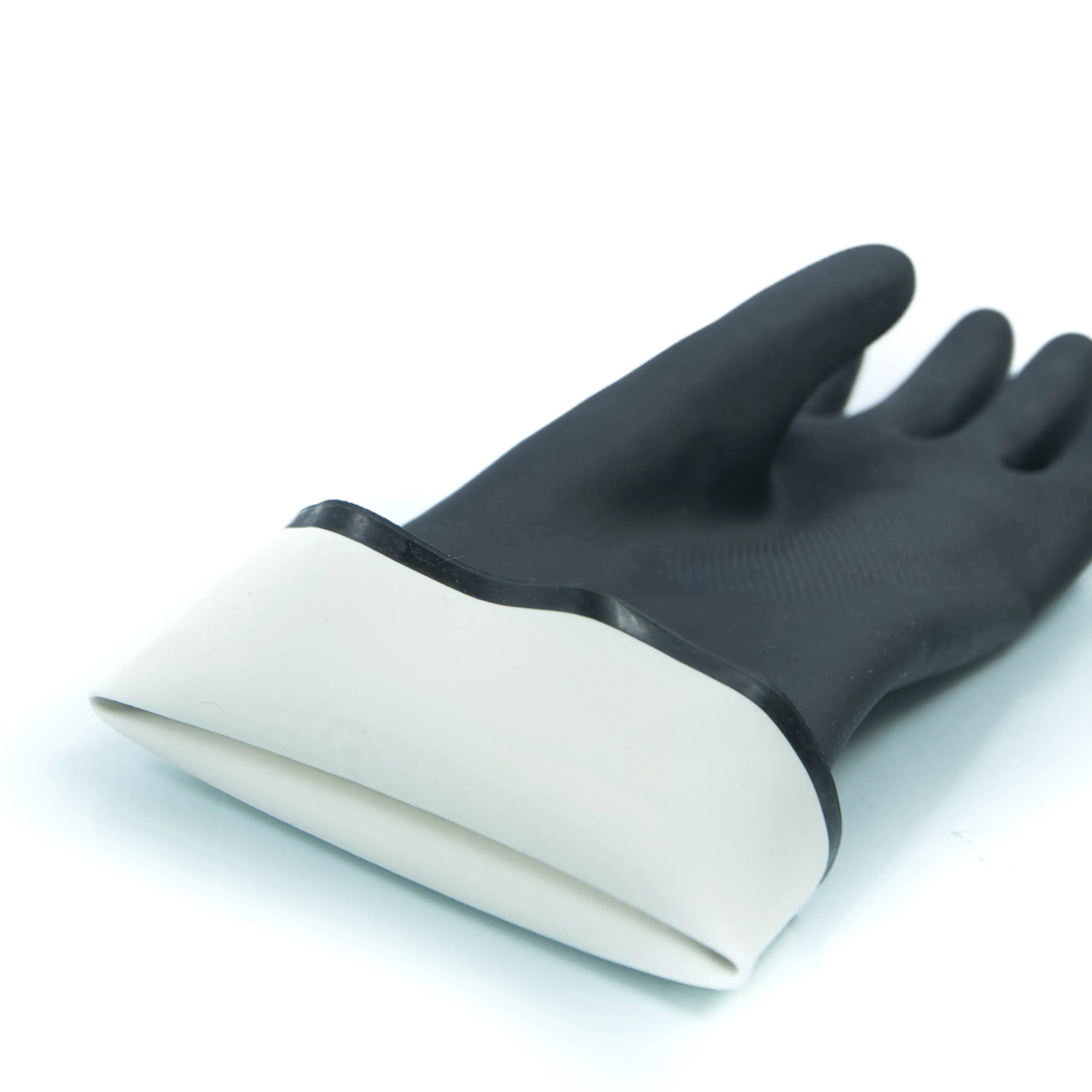 Black rubber long work gloves guantes de latex negros latex work gloves for drainage work wastewater treatment waste sorting
