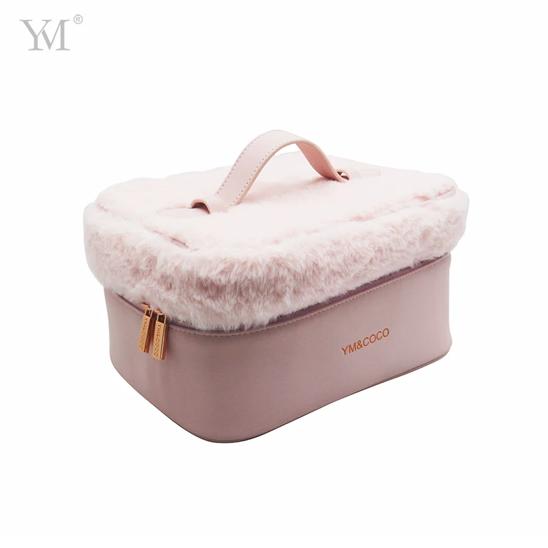 Designer handbag set hot sale custom logo  travel Large-capacity pink portable cosmetic bag