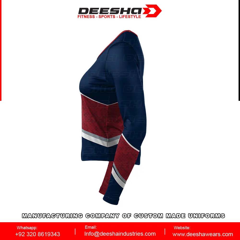 Top Quality Custom Made Women Cheer Long Sleeve Shell Marlins