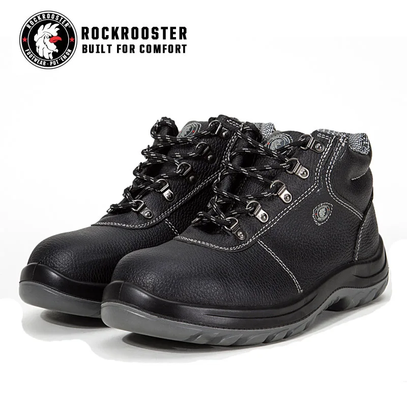 
Comfort Safety Boots Black Size 9 Natural Comfort Boots Mens AC834 Black Waterproof Leather Safety Work Shoes 