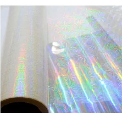 ПЭТ голографическая пленка прозрачная пластиковая с высоким блеском