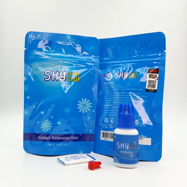 Sky Glue S+ 5ml for Eyelash Extensions Korea Original Sky Glue Blue Cap Fast Dry Long Lasting Lash Glue Adhesive Private Label