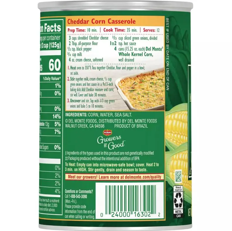 DelMonte консервированная банка из цельной кукурузы 15,25 унции (12 шт. в упаковке)