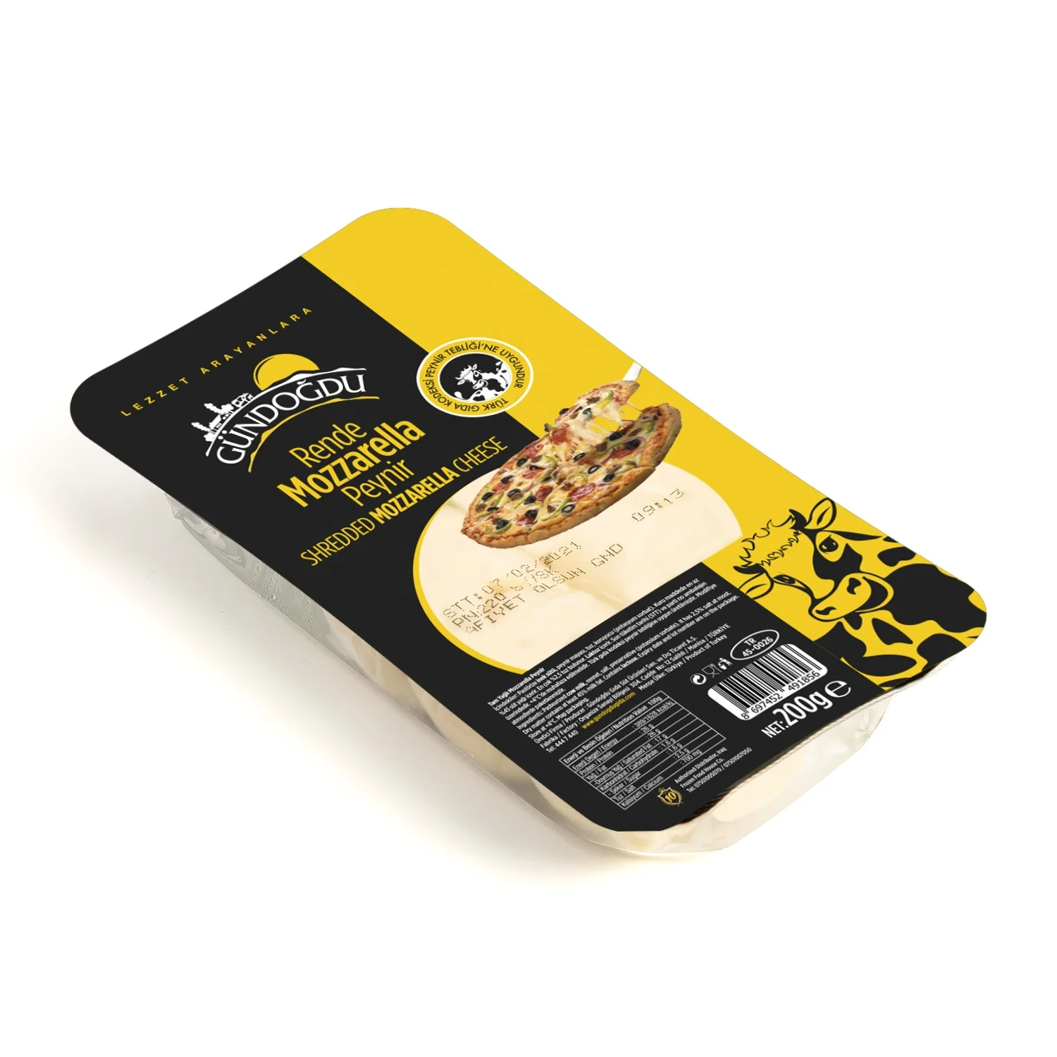 
Original High Quality Delicious Shredded Mozzarella Cheese 200gr 