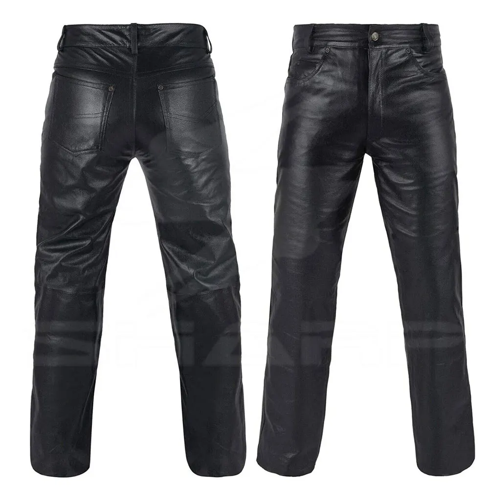 2022 Wholesale High Quality Brown Color Leather Pants Simple Pocket Style Dancing Fashion Leather Pants For Adults
