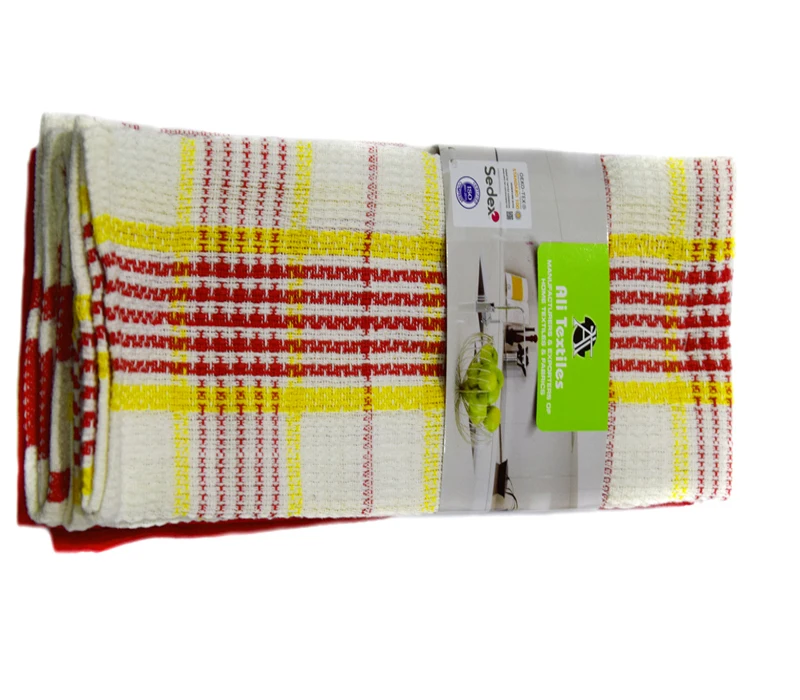 
100% COTTON CRAFT 3 Pc Pack Waffle Kitchen Towels 50x70Cm/80Grams-Pure Cotton, Absorbent Waffle Weave 