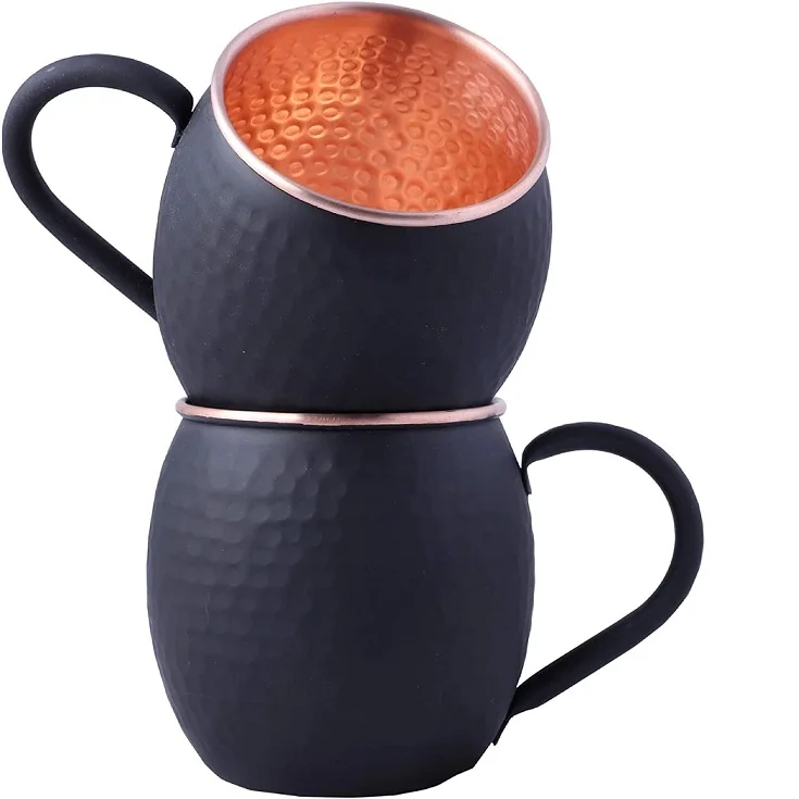 350ml 500ml 600ml Mule Copper Mug Sublimation Copper Gold Black Stainless Steel Mug Engraved Beer Drinking Moscow Copper mug