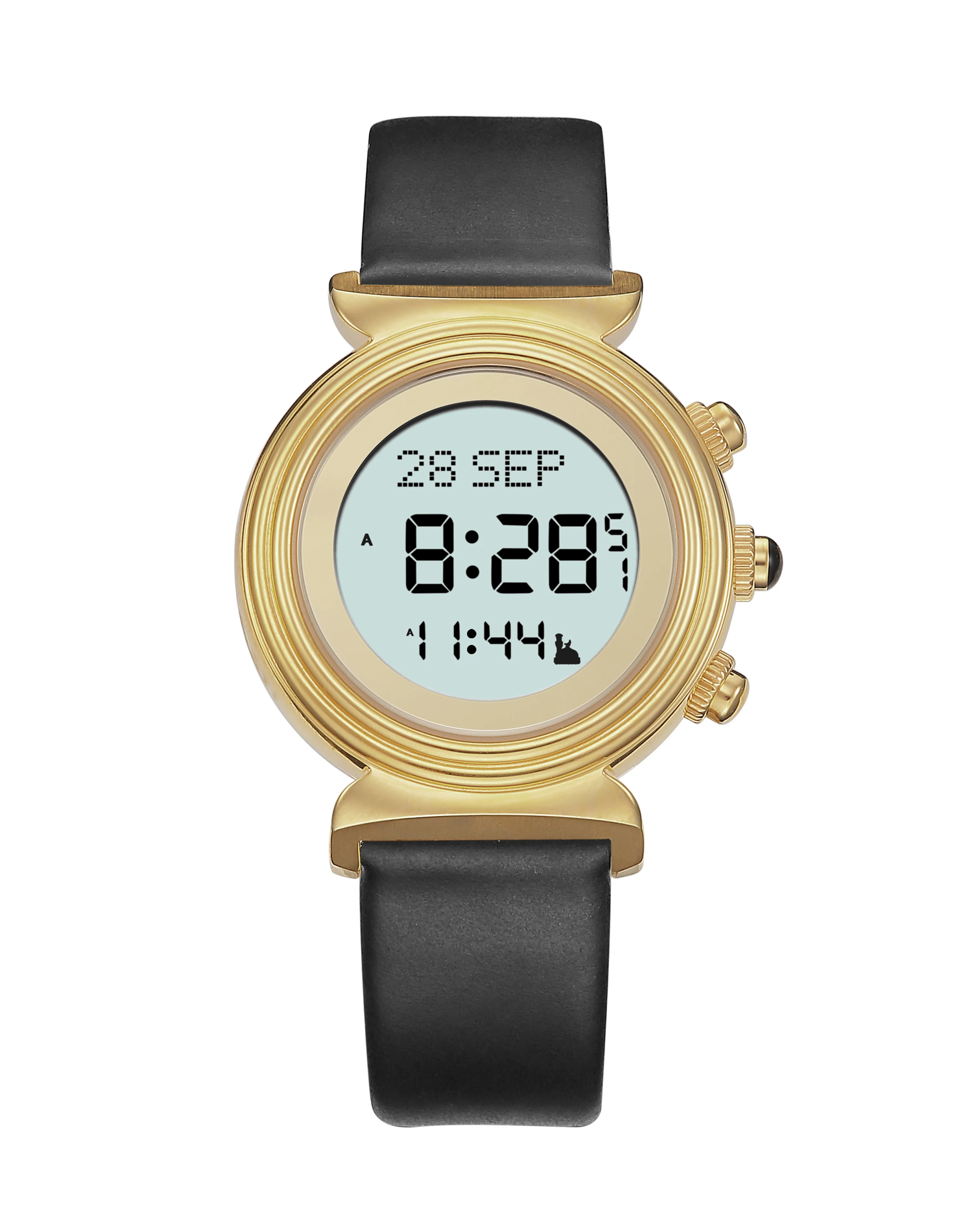 alazan Islamic muslim azan time alfajr Stainless steel prayer auto qibla compass waterproof wristwatches clock digital watches