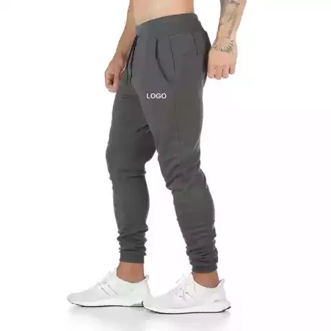 Custom Logo Men Jogger Pants Cotton Blank Sweatpants Gym Sport Drawstring  Pants For Men logo