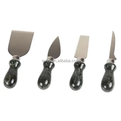Set of 4 Green Marble Cheese Knife Cheese Knives Cheese Knife Gift Set
