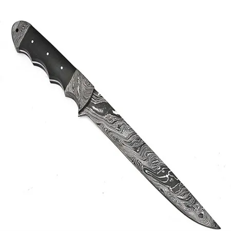 CUSTOM DESIGN HAND MADE DAMASCUS FILLET CHEF KNIFE WITH BLACK HORN HANDLE