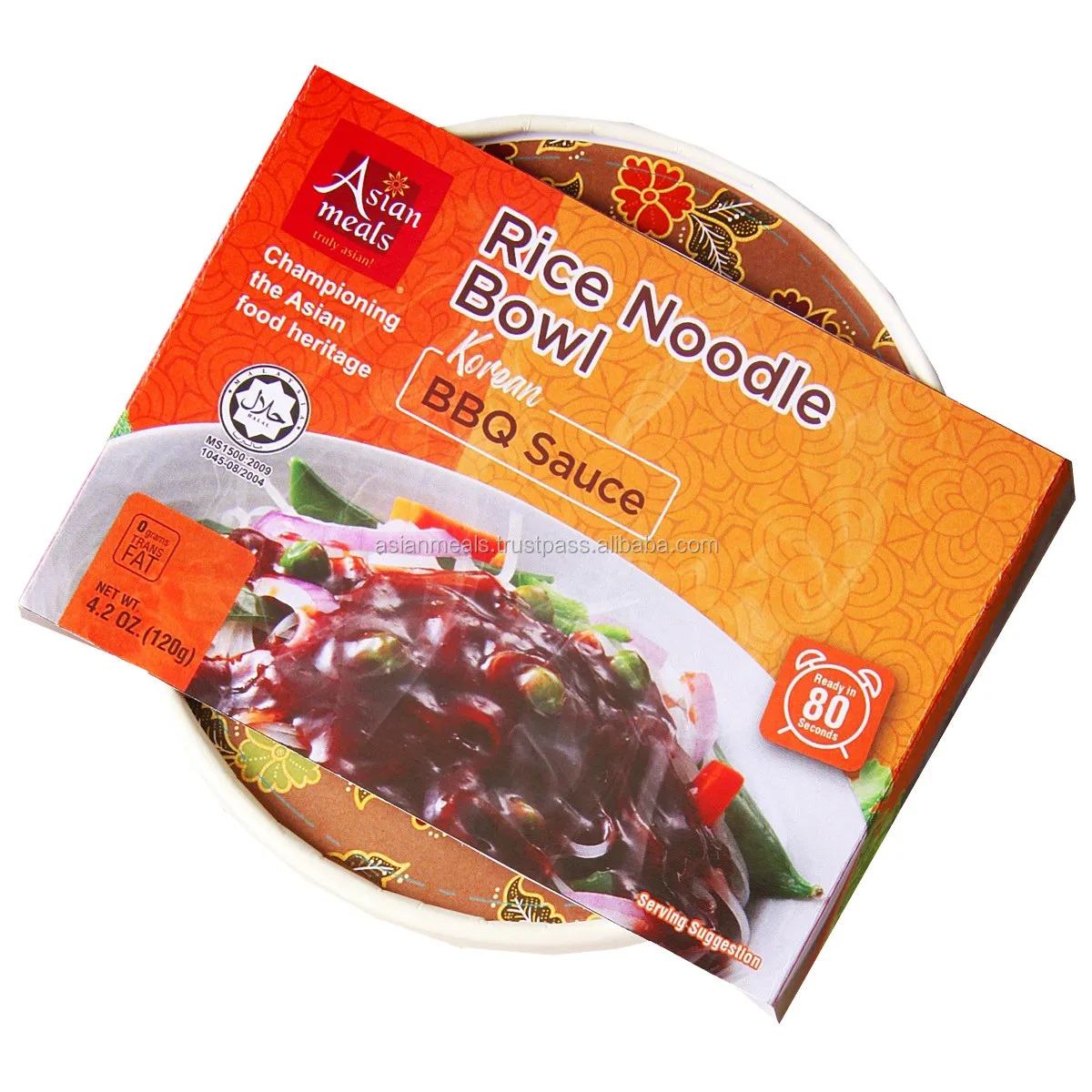 Wholesale AsianMeals Korean BBQ sauce Instant Rice Noodle Bowl High Quality Halal Malaysian Delicious HACCP GMP ISO