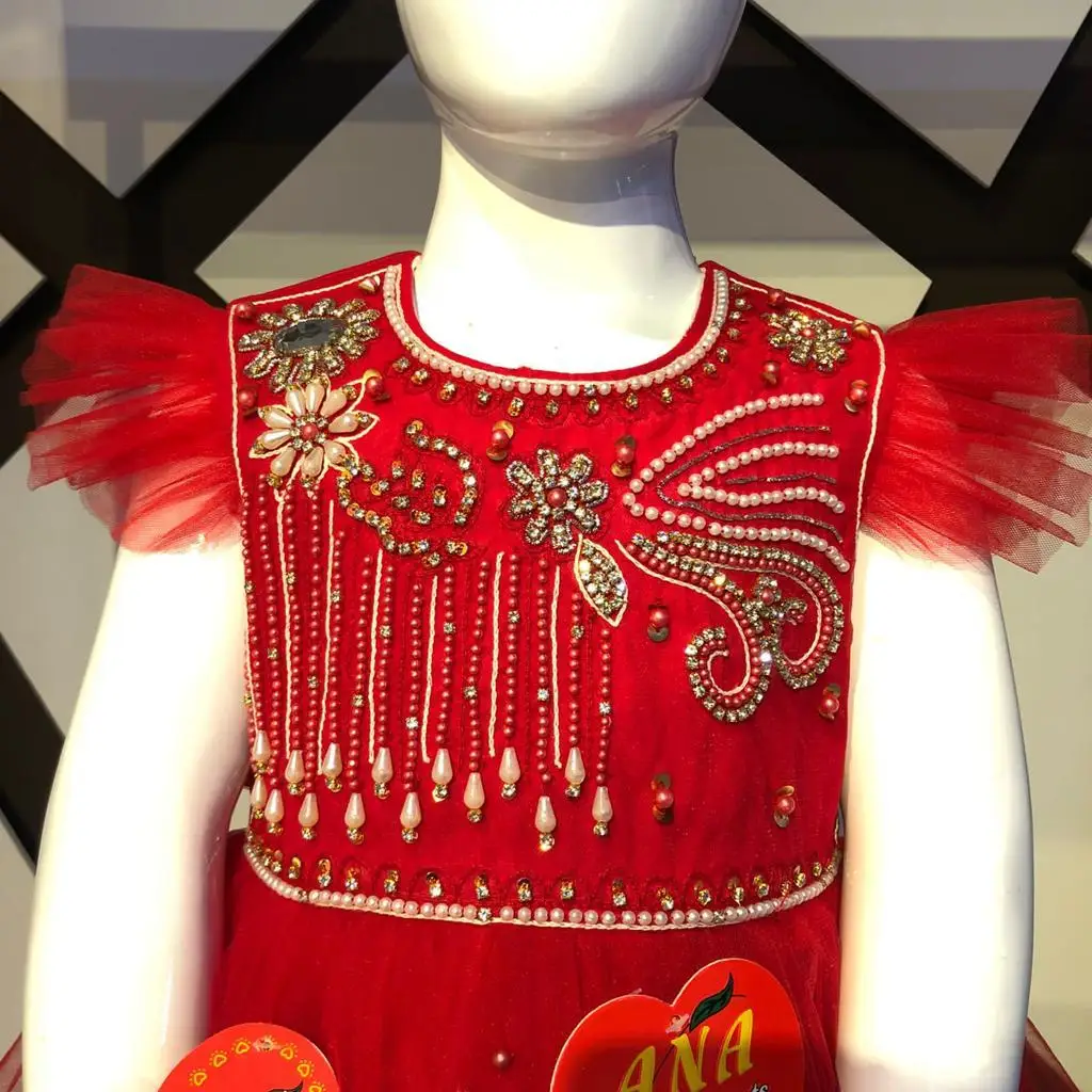 Hand Work Party work dress kids choice butterfly fancy design party wear dress