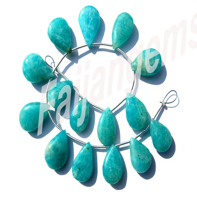 Natural Amazonite Smooth Pear Beads Wholesale Lot Beads Gemstone Amazonite  Beads Jewelry  Quality Ik112