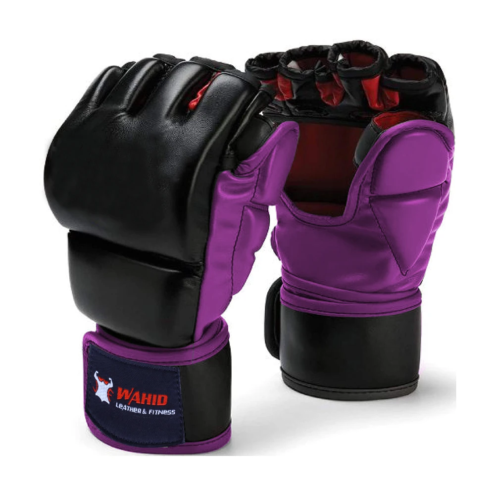 MMA Gloves Wrist Support & Custom Fit Kickboxing Grappling Martial Arts Muay Thai Taekwondo Gloves for Women Men Kids Maya Hide