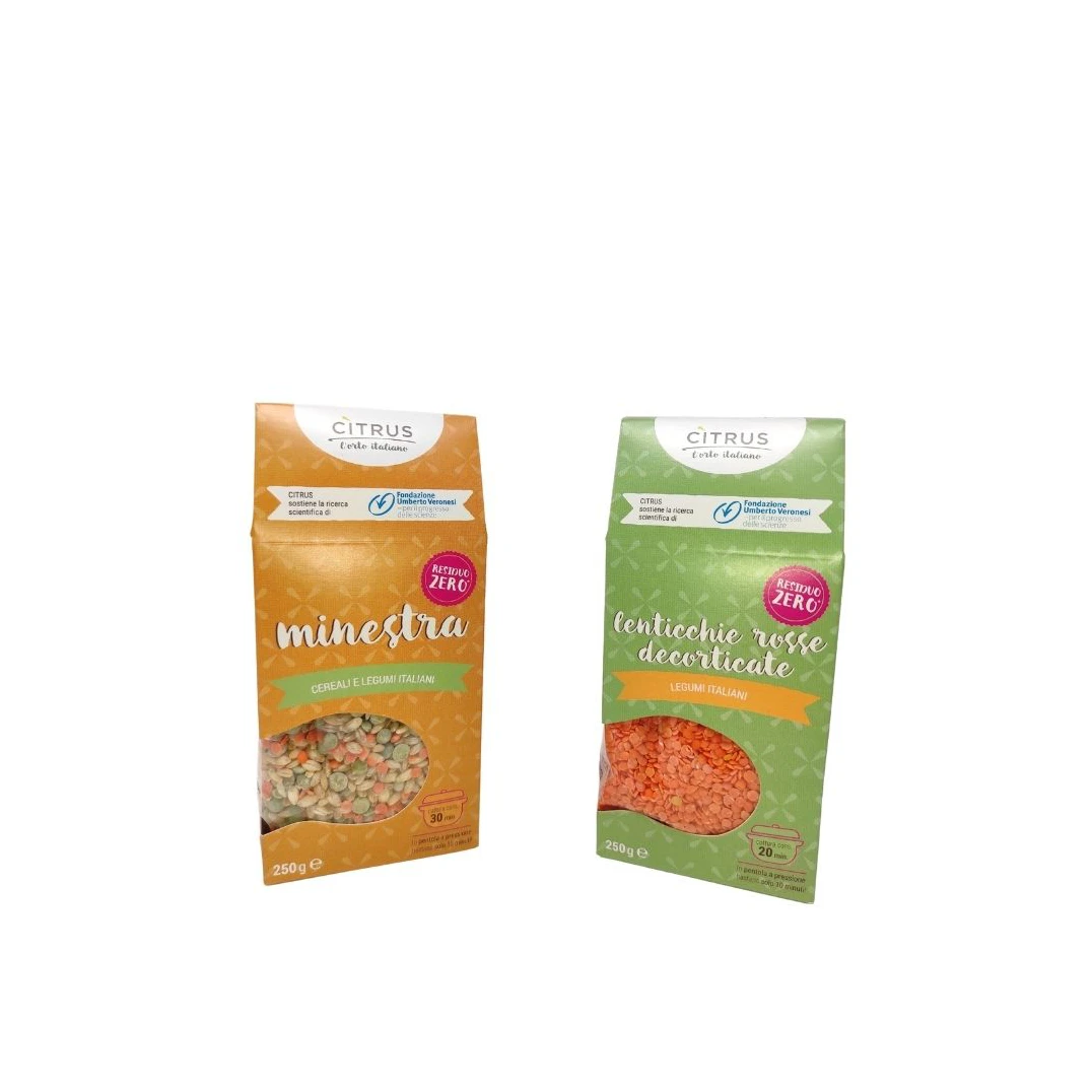 High quality Italian Peeled Red Lentils and Barley Legumes soup Italian Food and Beverage organic  for Supermarkets