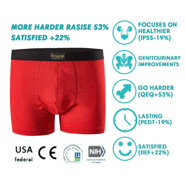 Ношение лечения мужской поддержки пенис циркуляции потока улучшить disfuncion erectil излучение в дальнем инфракрасном диапазоне волна нижнее белье мужские трусы