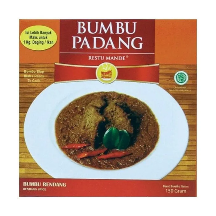 
Restu Mande Halal Indonesian Padangnese Original Rendang Paste Instant Seasoning Condiments Box Packaging - 150gr/5,2oz 