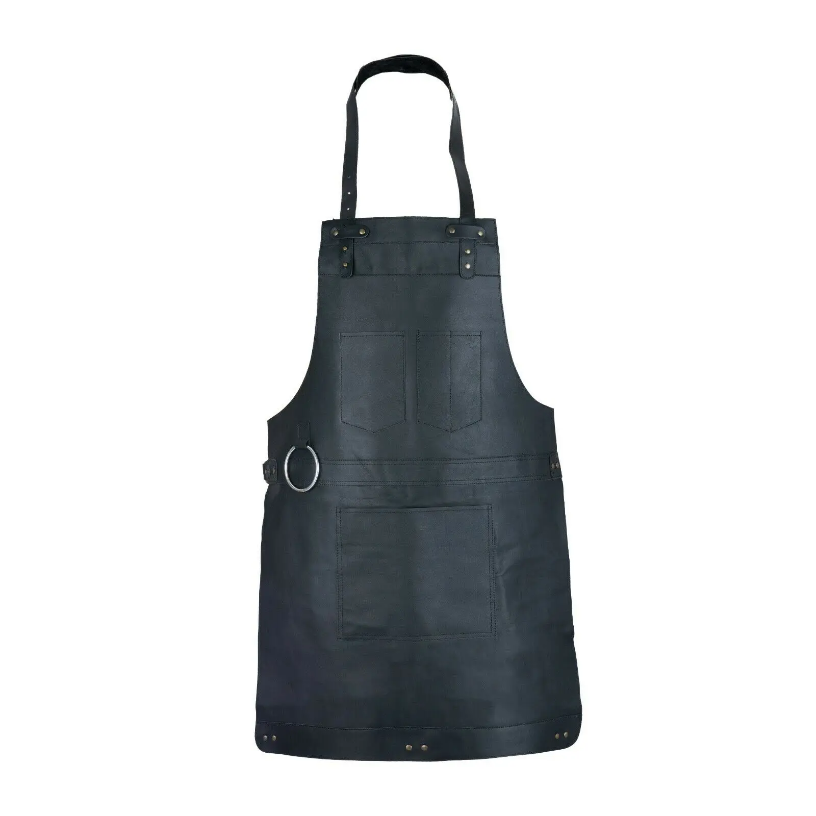 Factory Cheap Price Custom Logo Print Nordic Style Long Bib Kitchen Pu Leather Bbq Apron bbq and grill leather apron