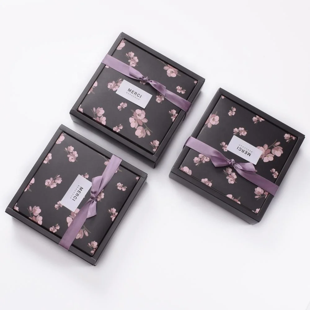 Fancy cute mini towel set in paper folding gift box with lids custom paper bag for packing gift with bow ribbon