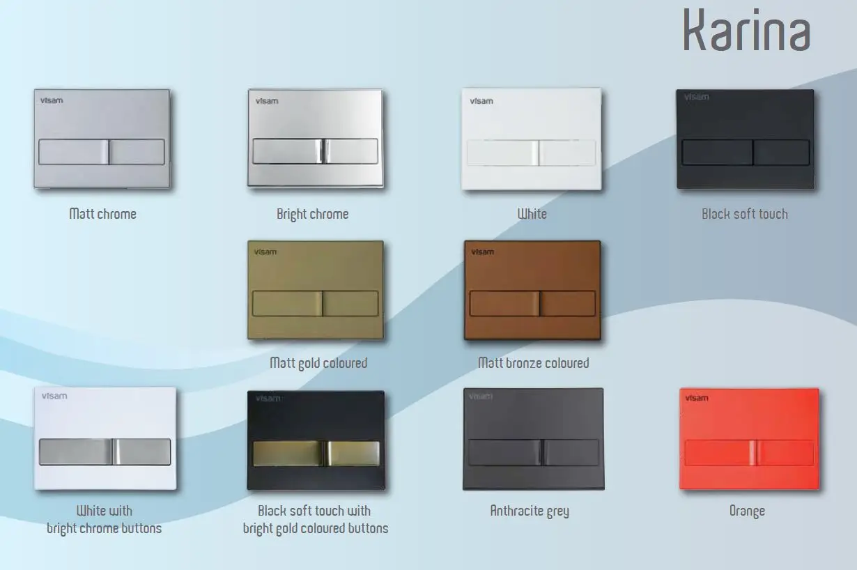 KARINA DUAL FLUSH CONTROL PLATE FOR CONCEALED CISTERNS