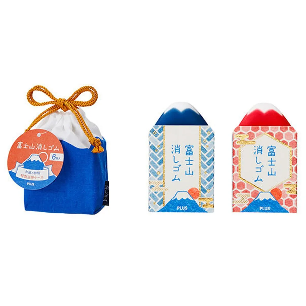 FOR PLUS STA-ER-100AIF-6P Limited Mt. Fuji  Eraser  Blue/Red Fuji 6-packed Eraser
