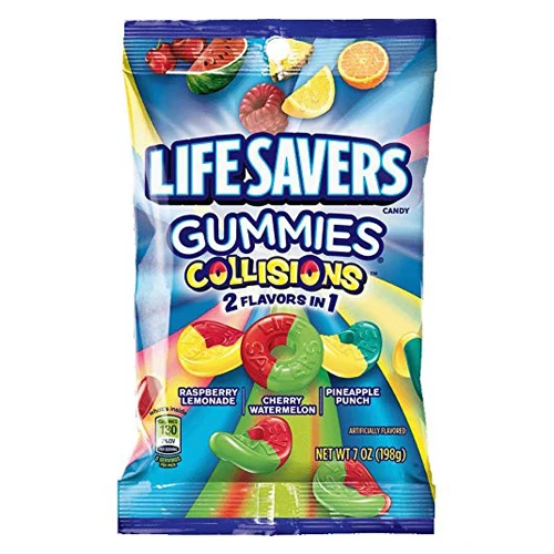 Gummi Savers Lifesavers, жевательные резинки, столкновения, Различные вкусы, 7 унций (упаковка из 12), Бесплатная доставка внутри страны