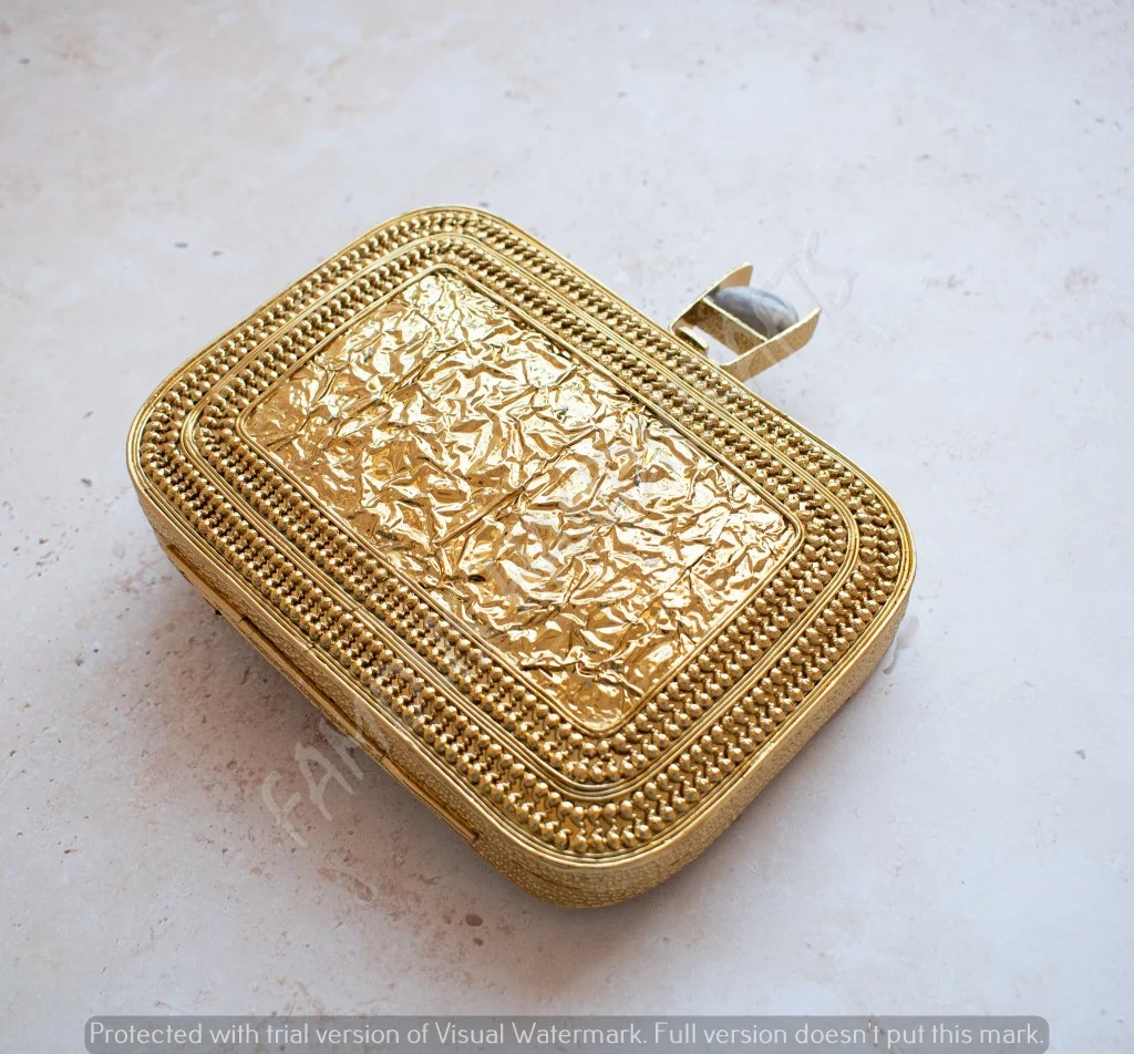High Quality Hot Selling Mother of Pearl Inlay Brass Clutch With Wire Work On Top at Best Price