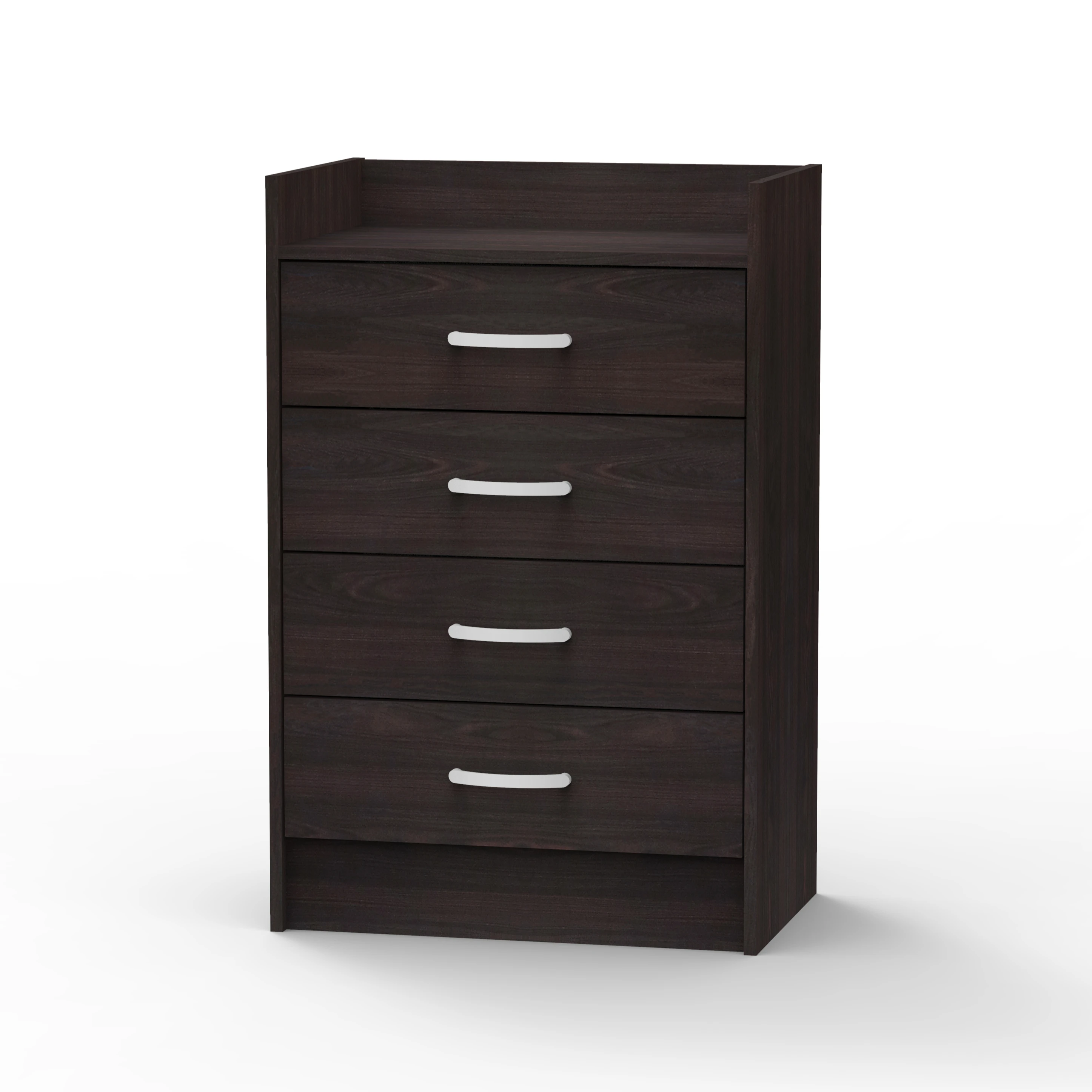 Modern 4 Drawer Open Shelves On Top Storage Rack Shelf Wood Bookshelf Bedroom Cabinet Made in Malaysia 1402