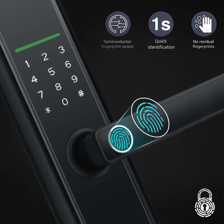 High Security Anti Theft Smart Door Lock Intelligent Electronic Fingerprint Wifi App Smart Lock For Hotel And Smart Home