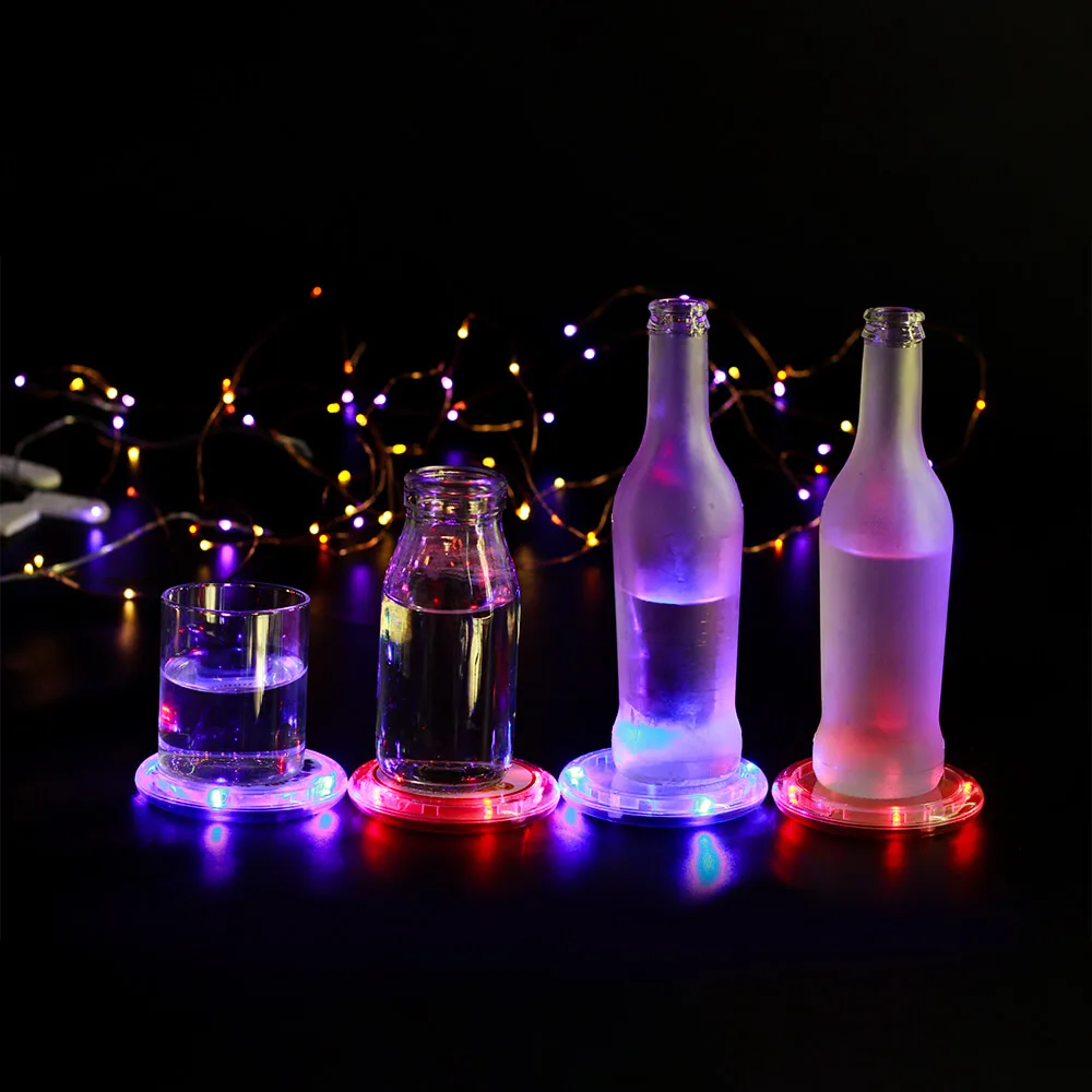 Light Up Cocktail LED Timer Drink Bar Beer Beverage Timer Coasters for Club,Wedding, Bar, Office, Party Decoration