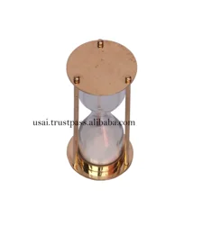 Marine Nautical Collectible Brass Sand Timer 1 Minute wait Hourglass with Beautiful sand inside gift item also