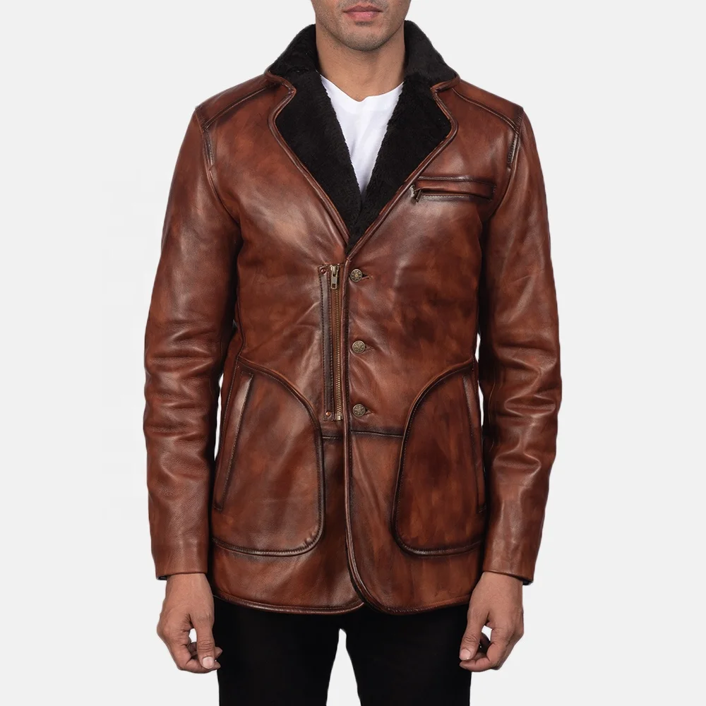 2022 Fashion Designs Boys Classic Biker Jacket Motorcycle Genuine Leather Jacket for Mens blazer masculino slim fit Leather Coat