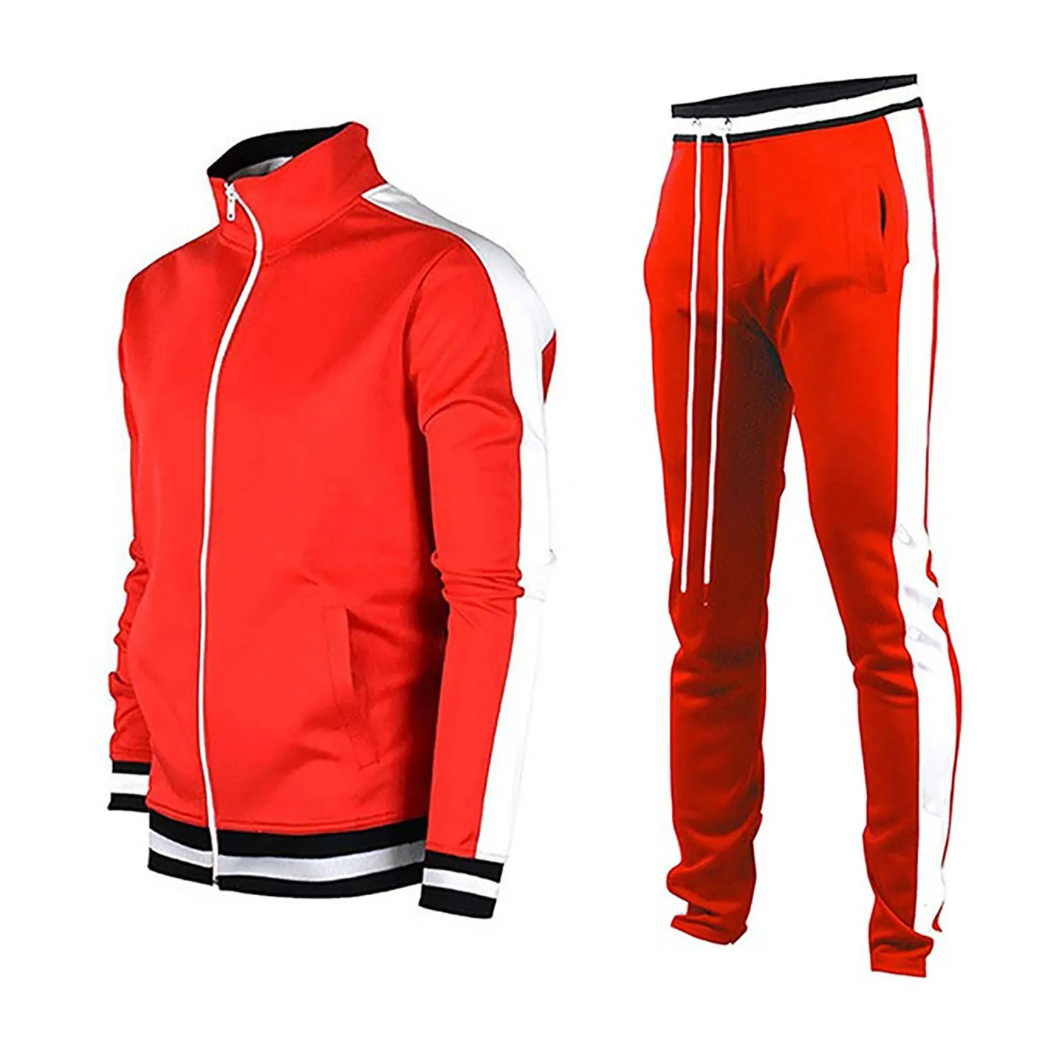 Premium Quality Polyester Winter Jogging Suits For Men Tracksuit Sportswear Gym Ody Fitted  Full Customize Single Strip Style