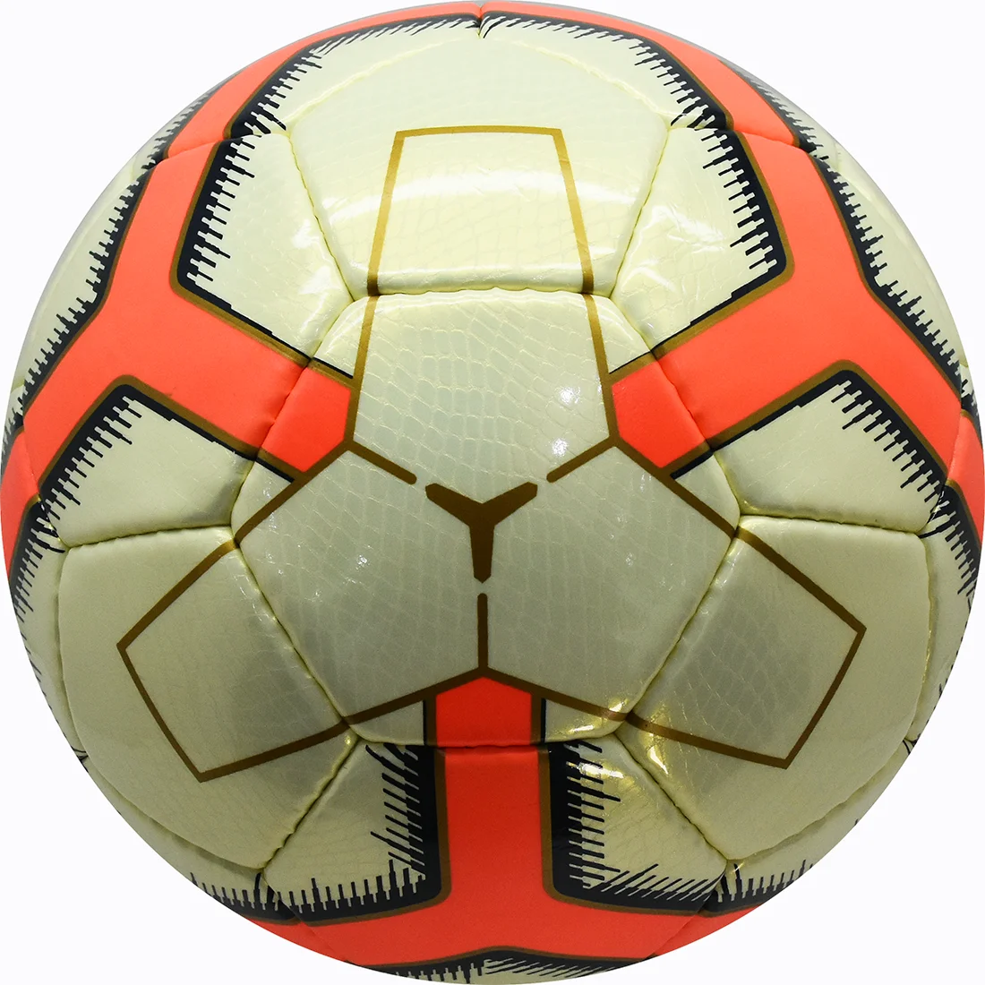 
 Красно-Серебряный футбольный мяч impact zone из полиуретана, блестящий, с бутиловыми лестницами, изготовленный в Atlas Industries  