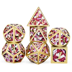 Оптовая продажа с завода камуфляжные красные синие зеленые D4 D6 D8 D10 D12 D20 D % металлические игральные кости под