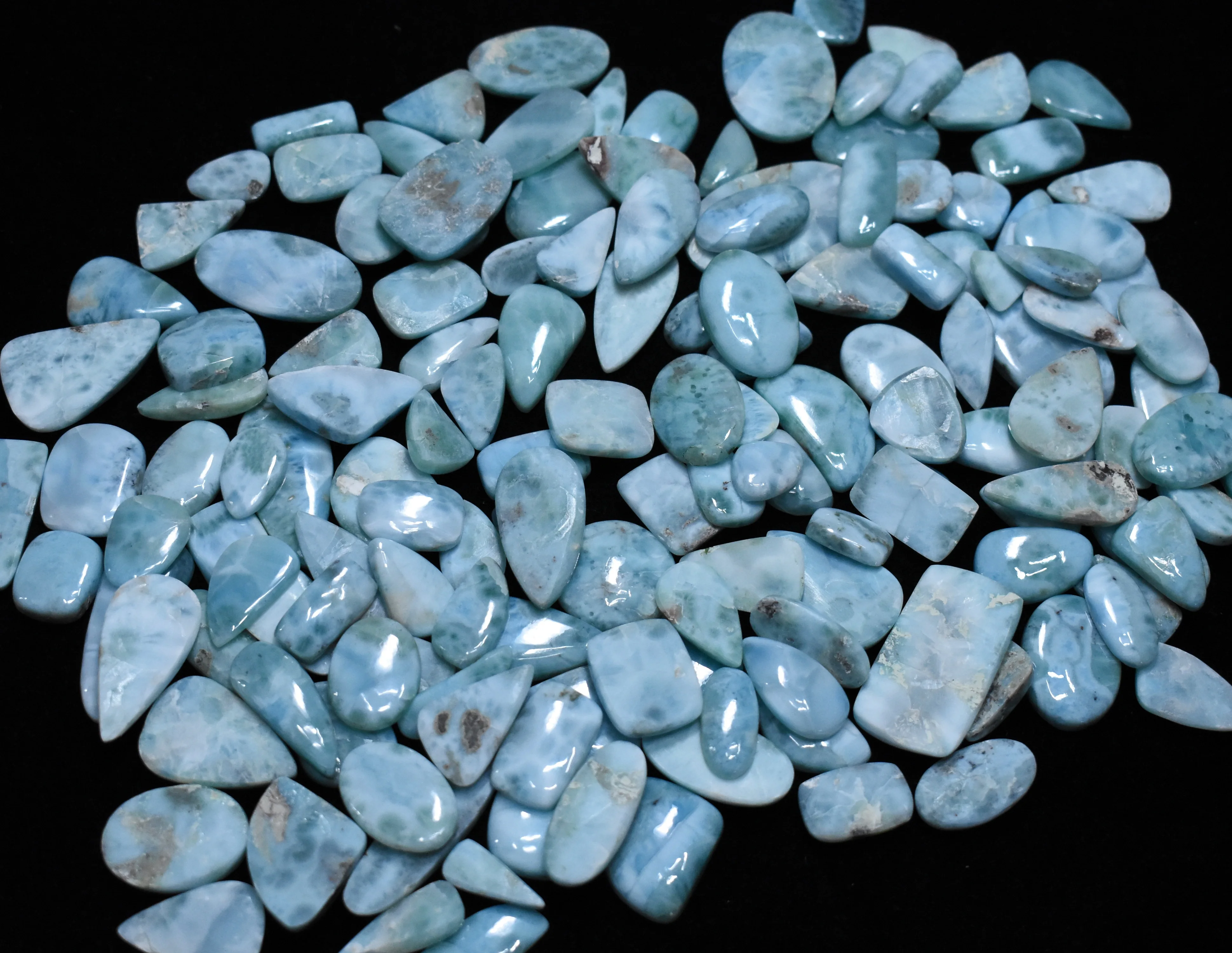  Натуральный голубой Ларимар кабошон разных форм все размеры Синий драгоценный камень для ювелирных изделий