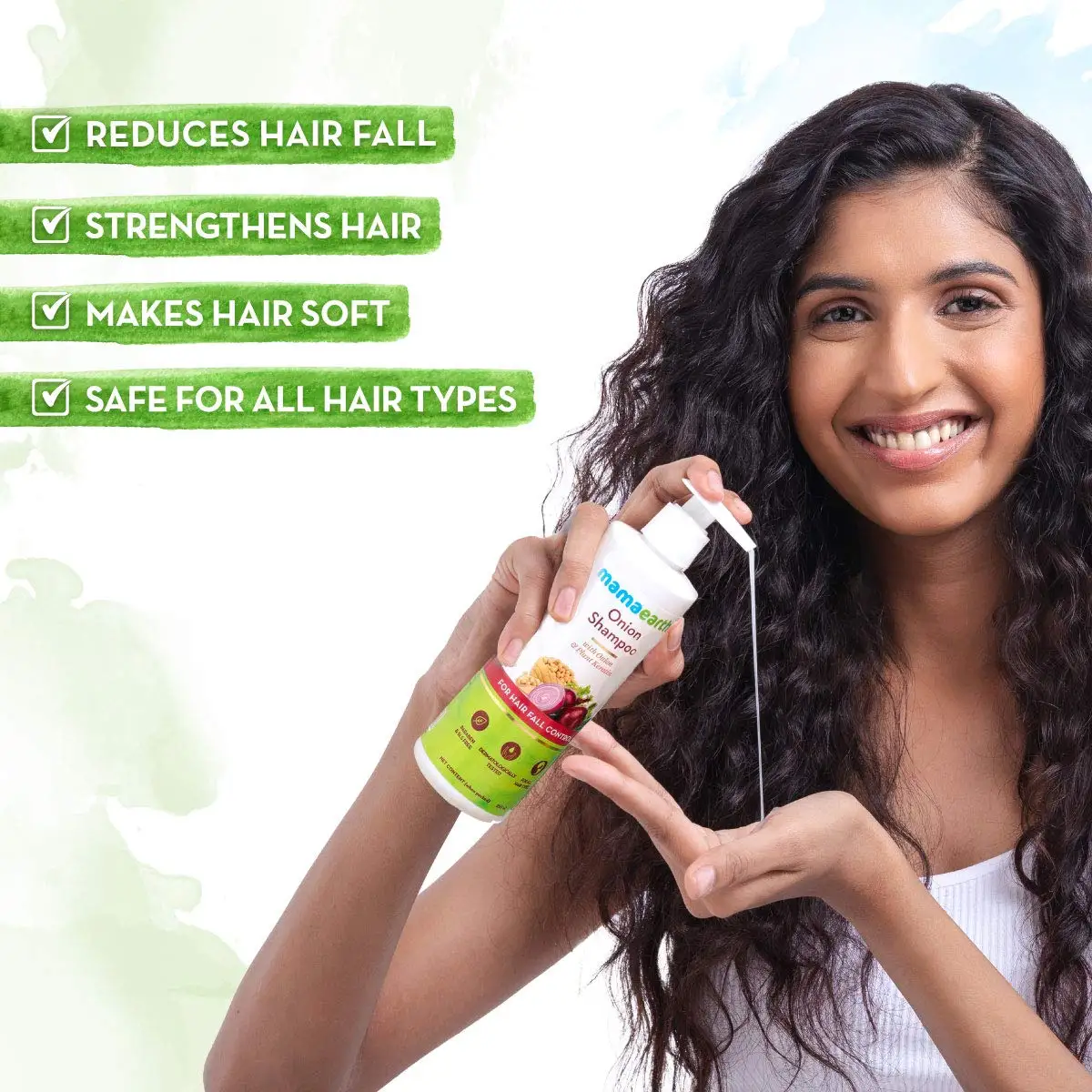 Mamaearth Onion Hair Fall Shampoo for Hair Growth & Hair Fall Control with Onion Oil & Plant Keratin 250ml