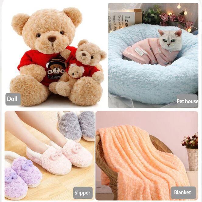 Hometextile fabric 100%polyester fabric 20mm pile height super soft 100% polyester teddy bear faux fur PV plush fabric