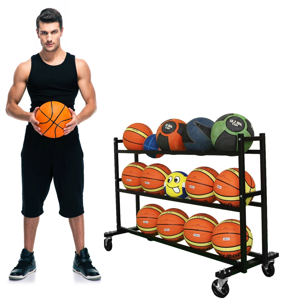 Hold up to 15 three-layer ball racks display stand
