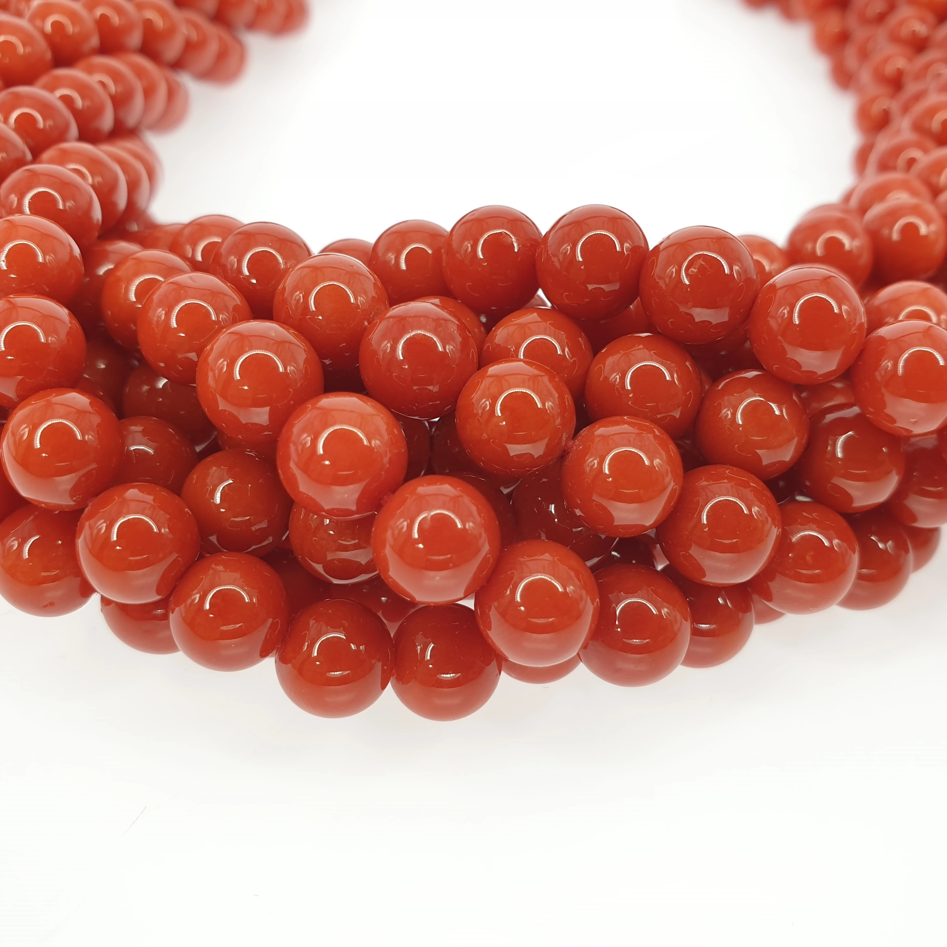12 MM NATURAL RED MEDITERRANEAN CORAL ROUND BEADS JEWELLERY NECKLACE ITALY mediterranean coral