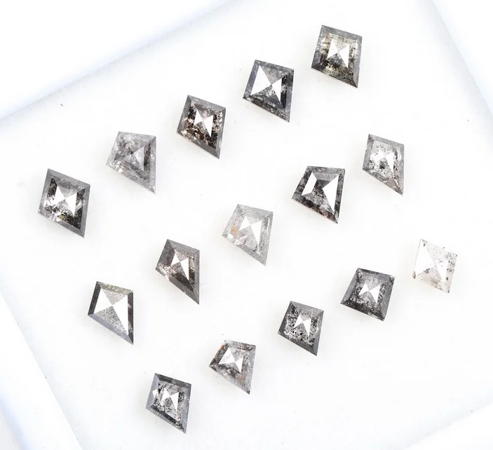 0.50 Carat to 1.00 Carat Size Kite Shape Salt and Pepper Diamonds 100% Earthmined,diamond salt and pepper