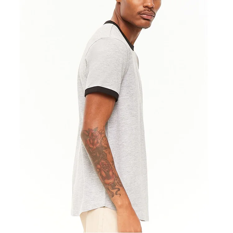 Потрясающая коническая футболка для взрослых однотонная мужская с круглым низом